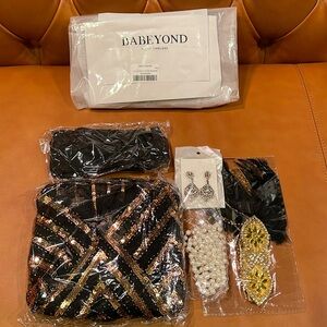 BABEYOND 1920s flapper dress costume with accessories